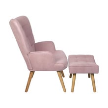 Afton Rubberwood Armchair with Ottoman